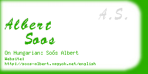 albert soos business card