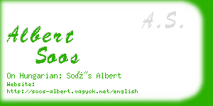 albert soos business card